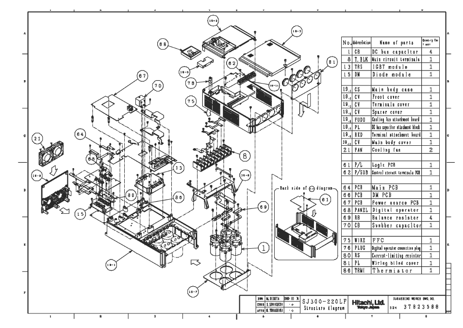 Sj300-220lf/l300p-300lf structure figure | Hitachi SJ300 User Manual | Page 59 / 76