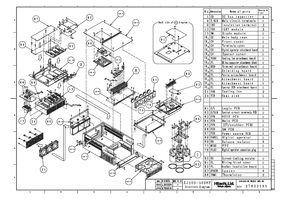 Sj300-300hf/l300p-370hf structure figure | Hitachi SJ300 User Manual | Page 66 / 76