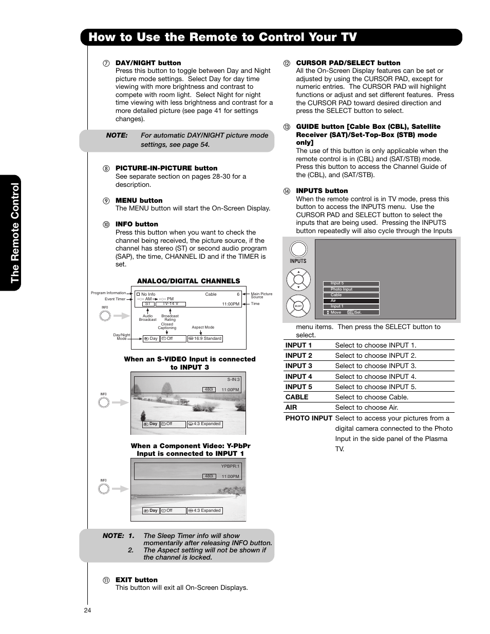 How to use the remote to control your tv, The remote contr ol | Hitachi 55HDS52 User Manual | Page 24 / 88