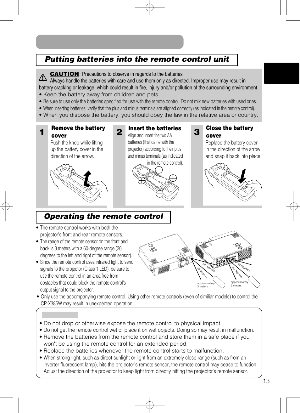 23 using the remote control | Hitachi CP-X385W User Manual | Page 14 / 53