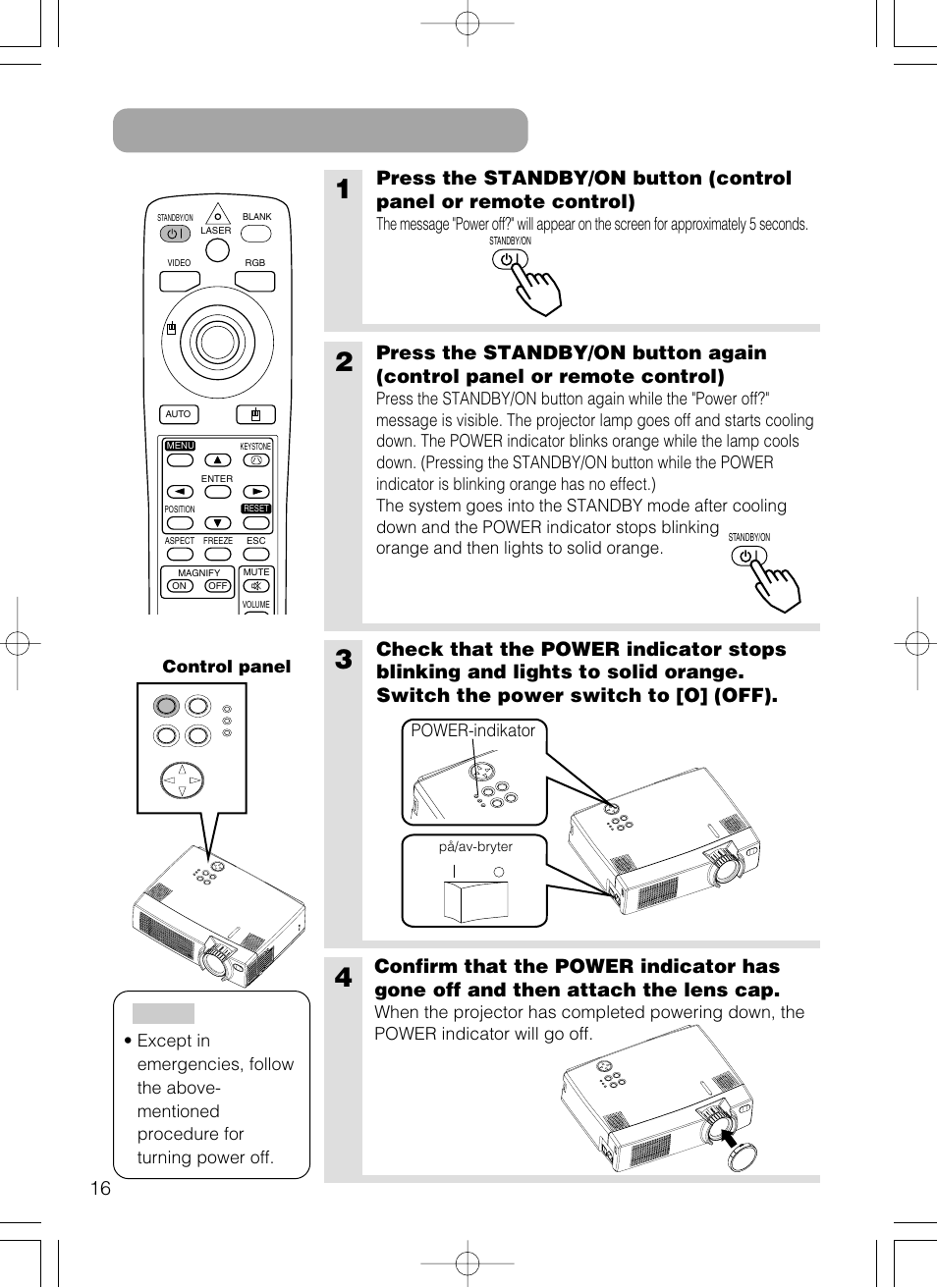 Turning off the power | Hitachi CP-X385W User Manual | Page 17 / 53