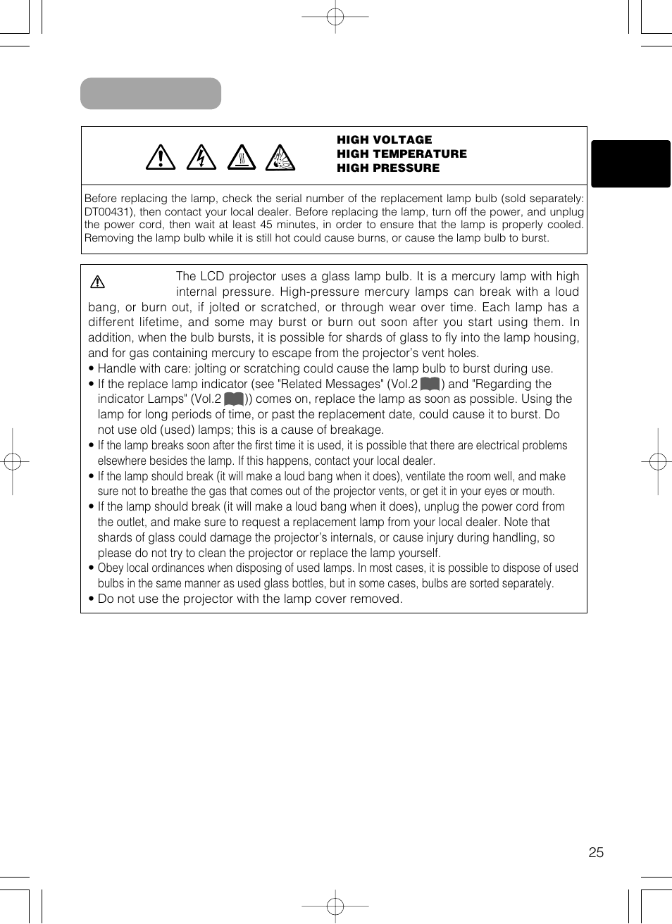 The lamp | Hitachi CP-X385W User Manual | Page 26 / 53