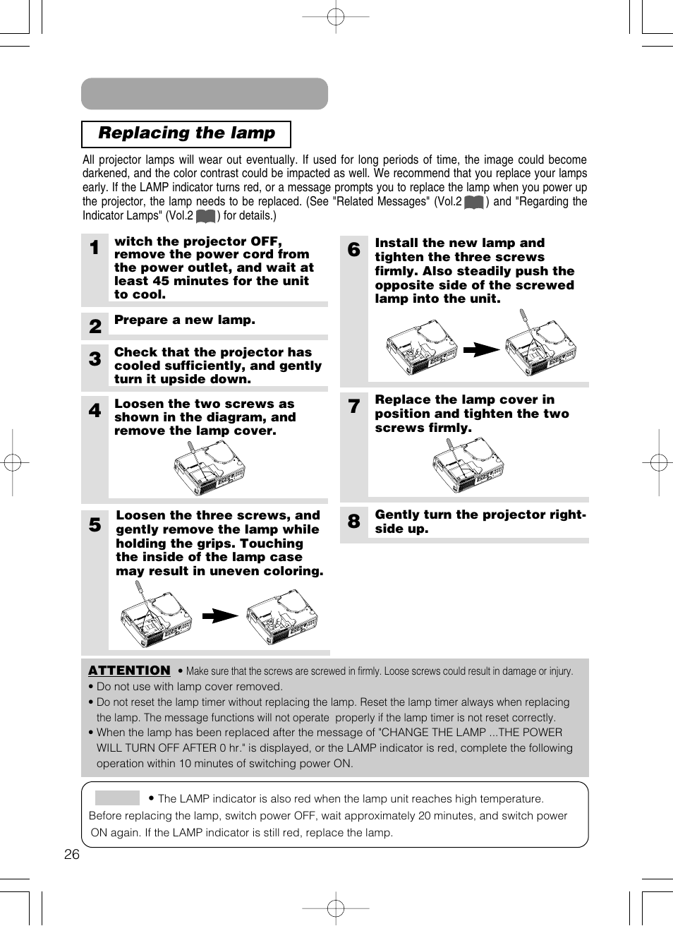 The lamp (continued) | Hitachi CP-X385W User Manual | Page 27 / 53