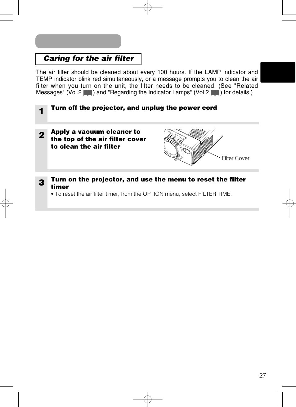 The air filter | Hitachi CP-X385W User Manual | Page 28 / 53