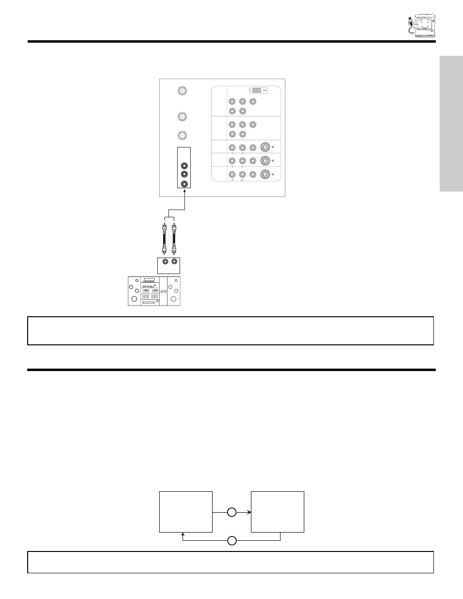 Connecting external audio devices, Connecting external video sources, First time use | Hitachi 51S500 User Manual | Page 13 / 72