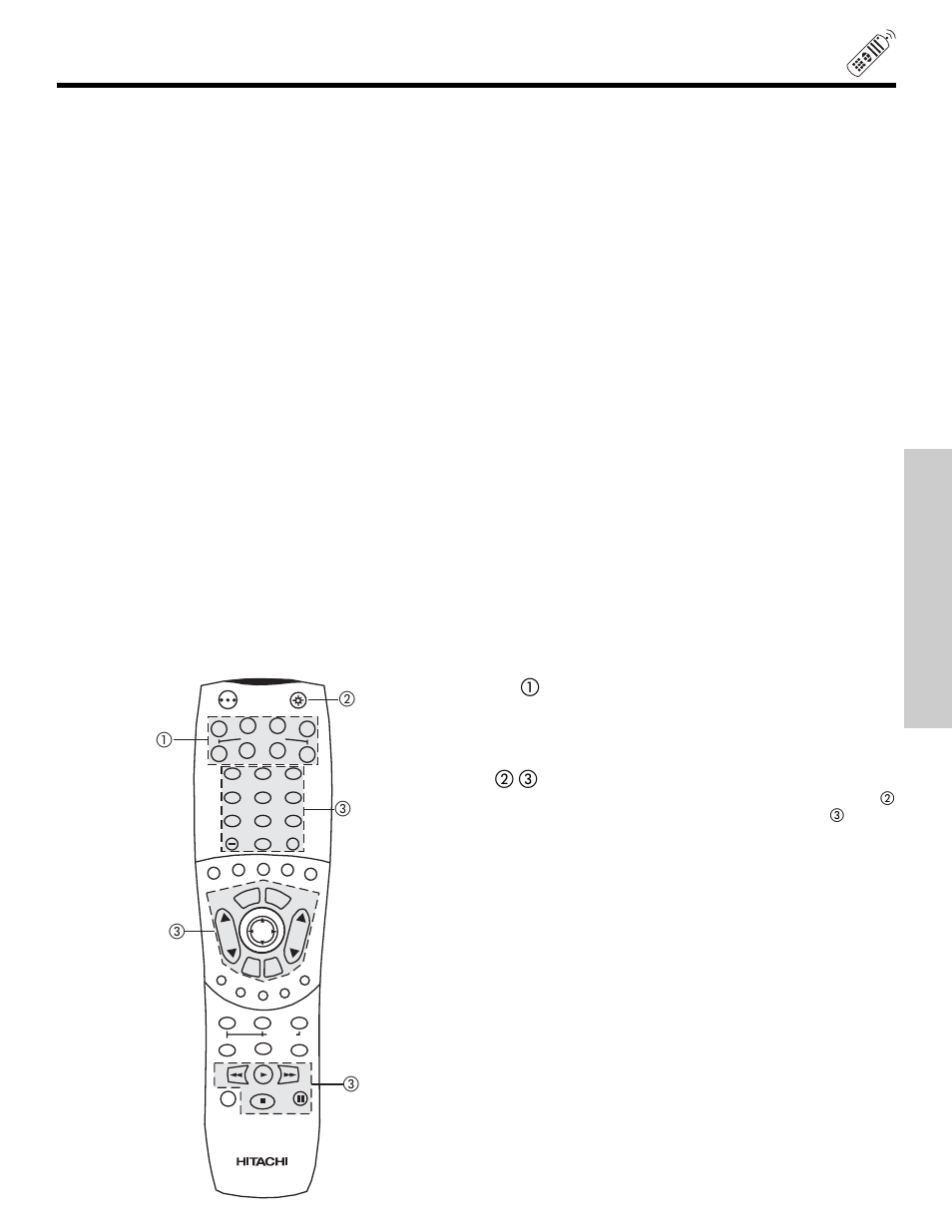 The remote control, ባ, ቤ, ቢባ ቤ ቤ ቤ | Hitachi 51S500 User Manual | Page 19 / 72