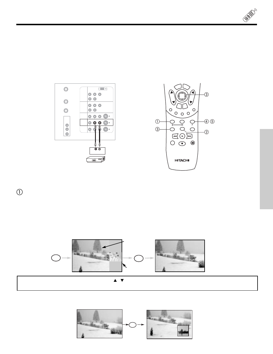 Picture-in-picture (pip), The remote control, Main picture sub picture | Hitachi 51S500 User Manual | Page 27 / 72