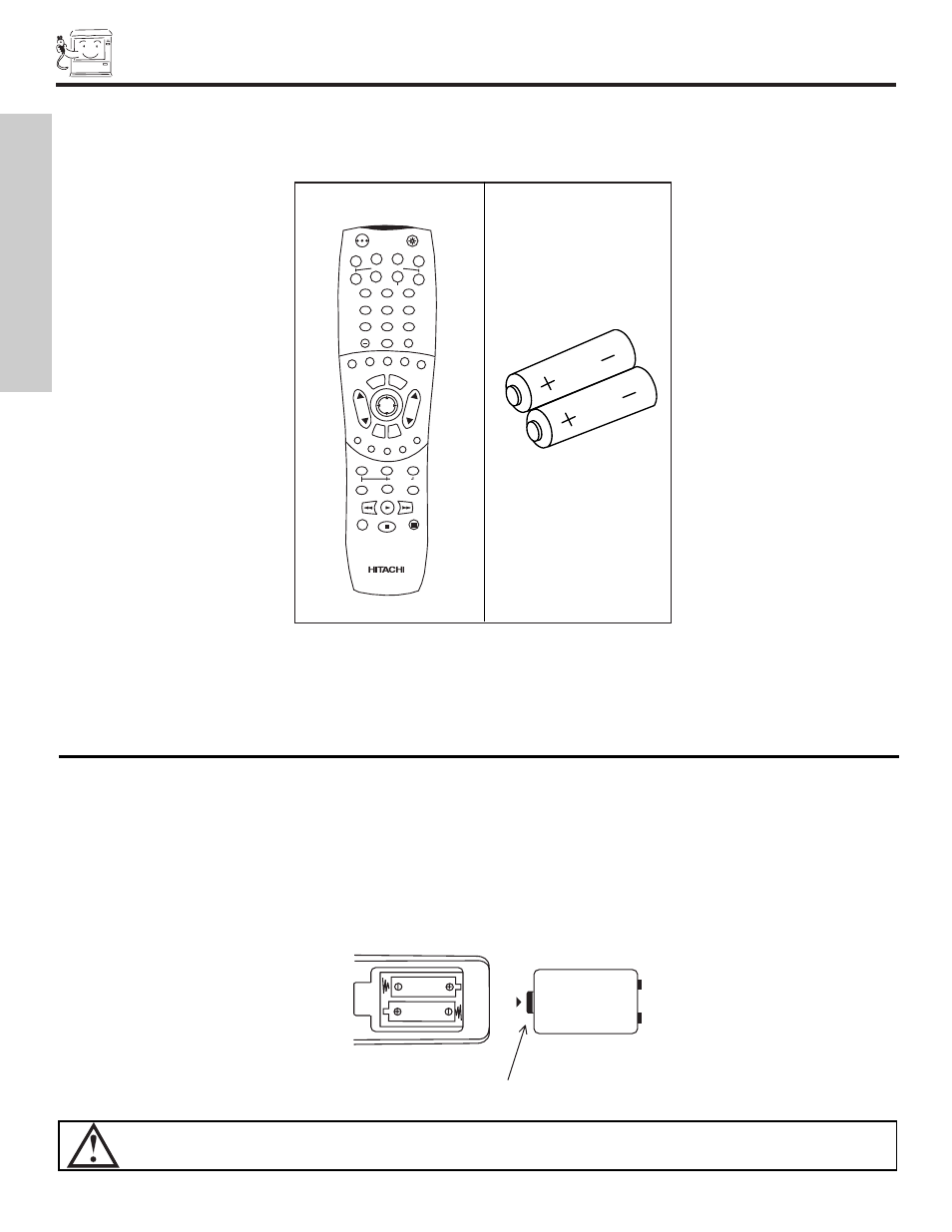 Accessories, First time use, Remote control batteries (“aa”) | Bottom view, Remote control) | Hitachi 51S500 User Manual | Page 4 / 72