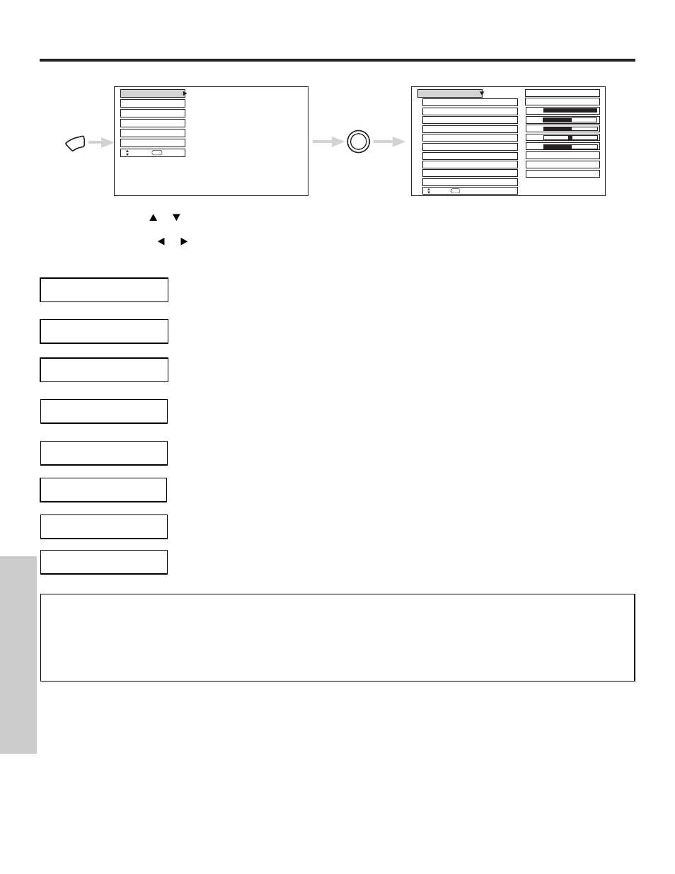 Video, On-screen displa y | Hitachi 51S500 User Manual | Page 40 / 72