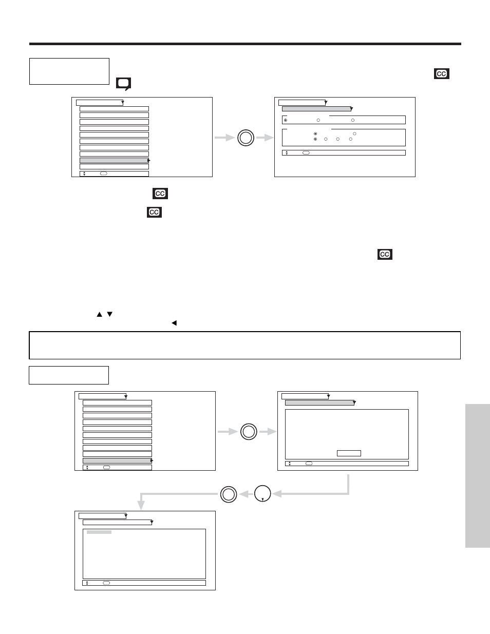 Setup, On-screen displa y, Set closed caption | Hitachi 51S500 User Manual | Page 63 / 72