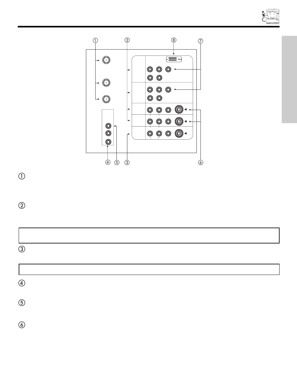 Rear panel jacks, First time use, ባቤ ቢ | ቧቨ ቩ ቦ | Hitachi 51S500 User Manual | Page 9 / 72