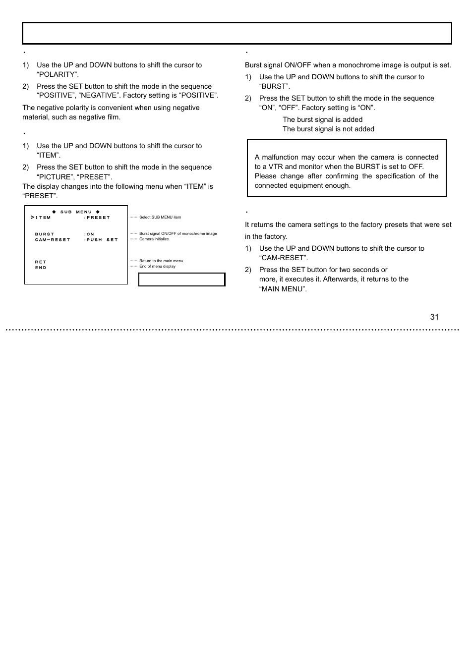 Hitachi KP-E500 User Manual | Page 18 / 20