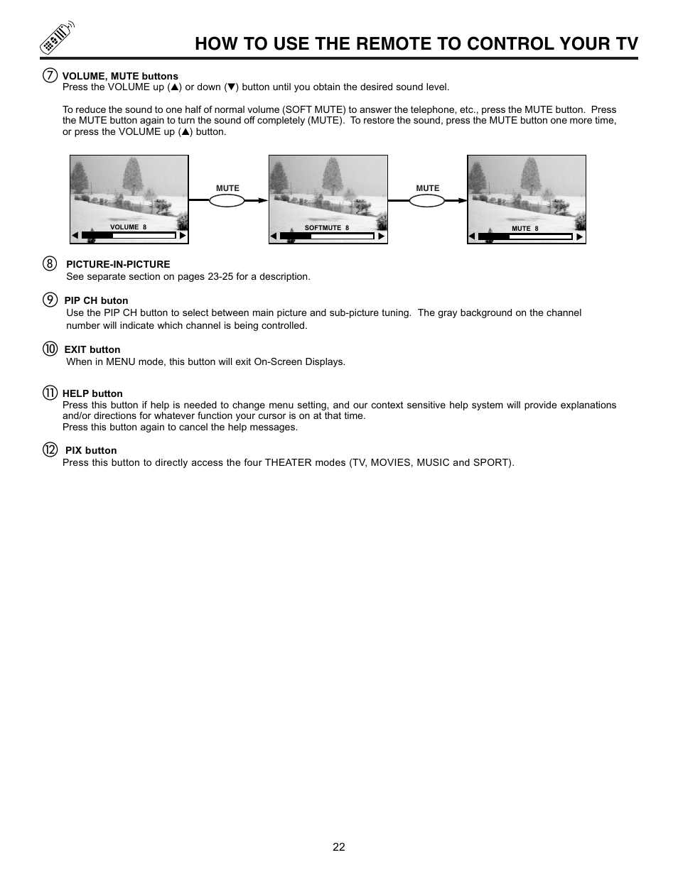 How to use the remote to control your tv | Hitachi 50GX30B User Manual | Page 22 / 60