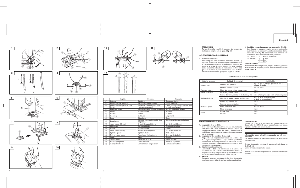 Español | Hitachi FCJ 55 User Manual | Page 29 / 30