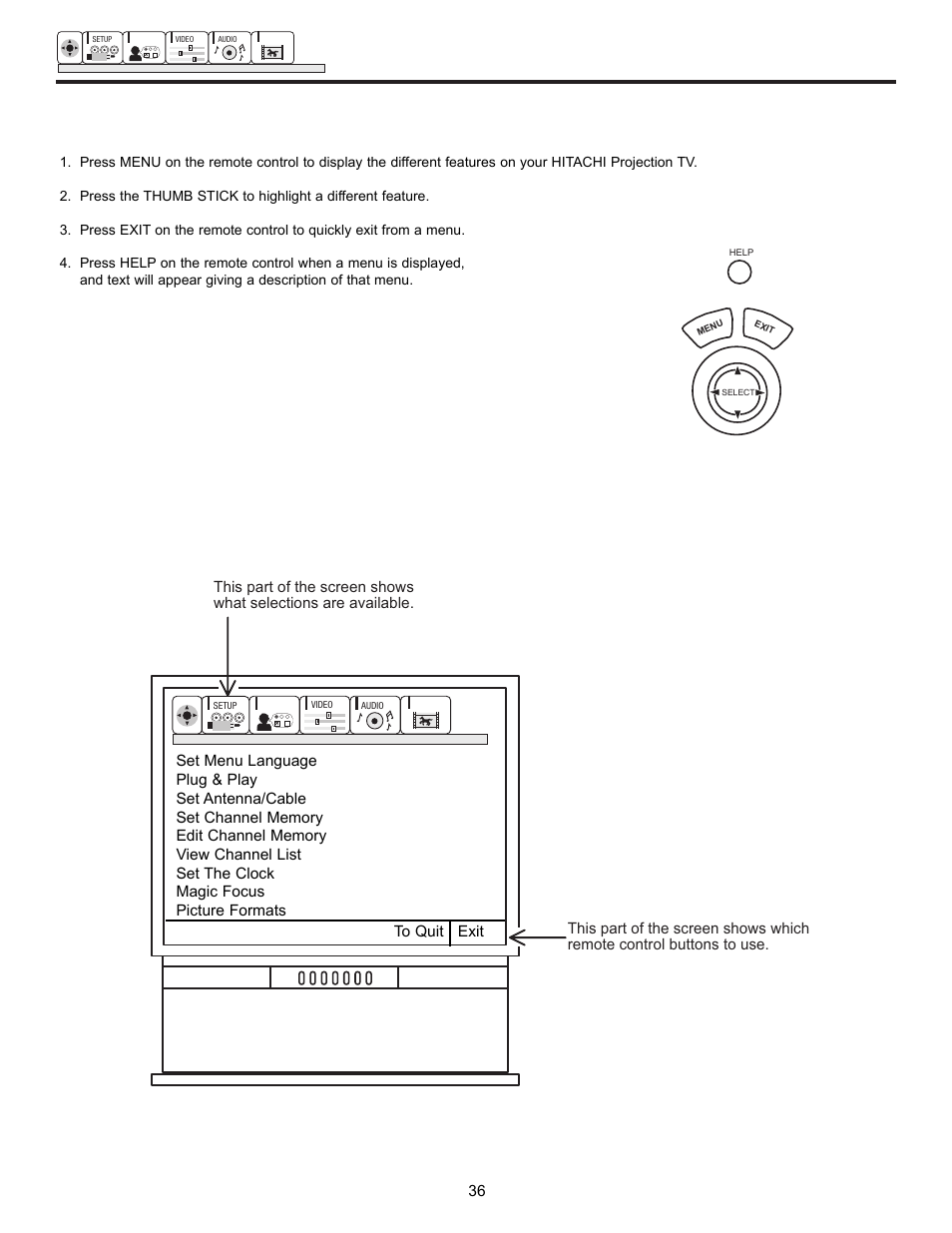 Ultratec osd | Hitachi UltraVision UWX Series 61UWX10B User Manual | Page 36 / 76