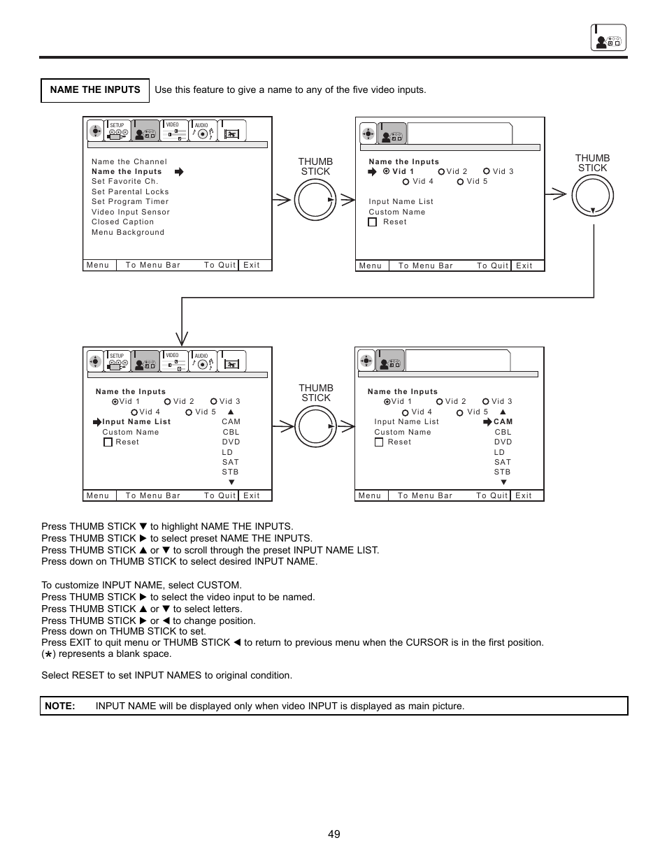 Customize | Hitachi UltraVision UWX Series 61UWX10B User Manual | Page 49 / 76