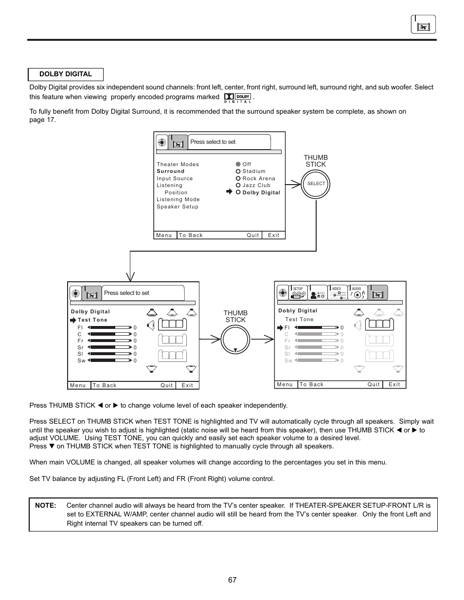 Theater | Hitachi UltraVision UWX Series 61UWX10B User Manual | Page 67 / 76