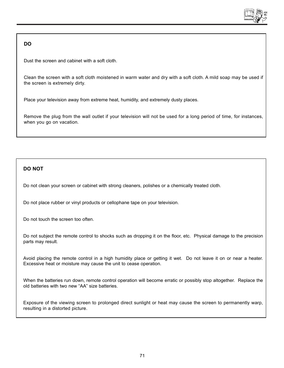 Hitachi UltraVision UWX Series 61UWX10B User Manual | Page 71 / 76