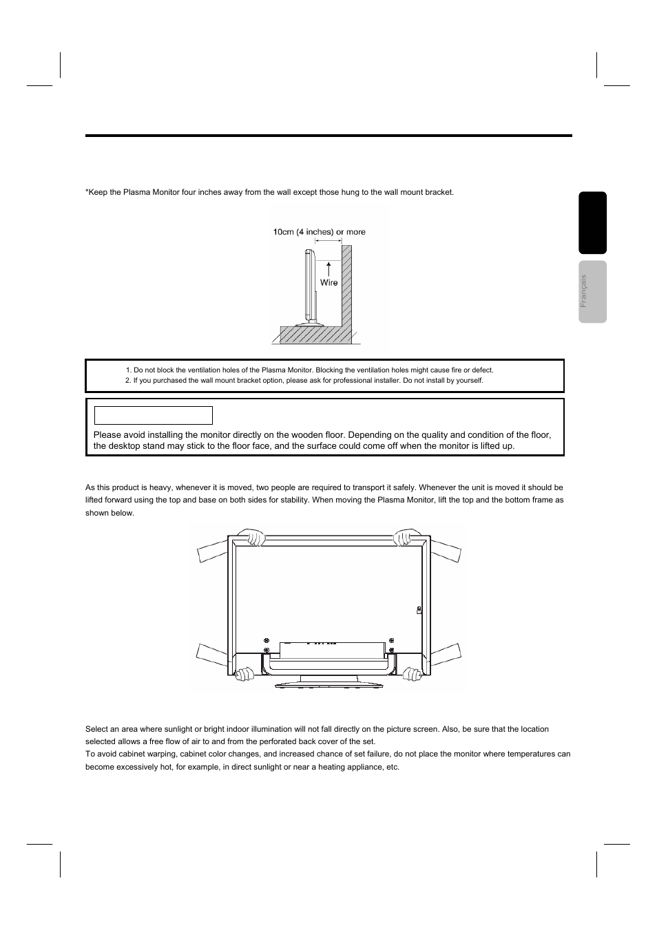 How to setup your new hitachi plasma monitor, Precautions | Hitachi 42HDM12 User Manual | Page 10 / 38