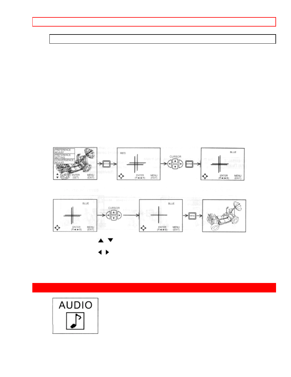 Convergence adjust, Audio | Hitachi 50EX13KX User Manual | Page 35 / 41