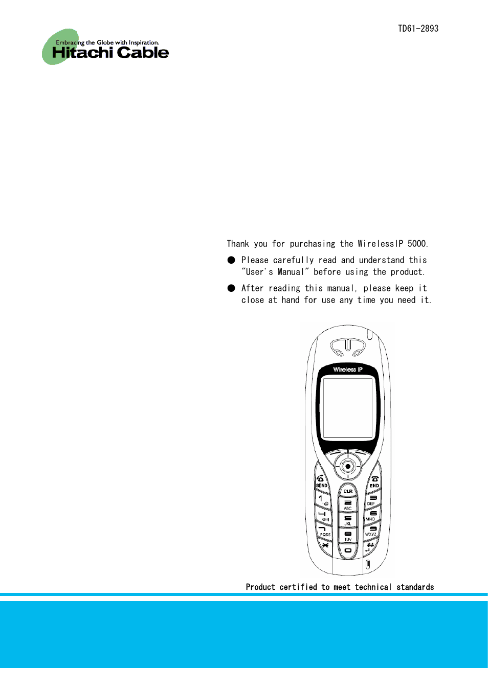 Hitachi 5000 User Manual | 132 pages
