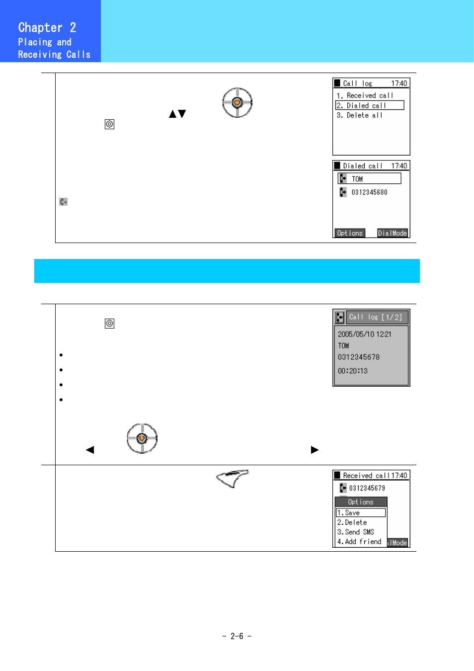 Call log, Chapter 2, Details | Hitachi 5000 User Manual | Page 26 / 132