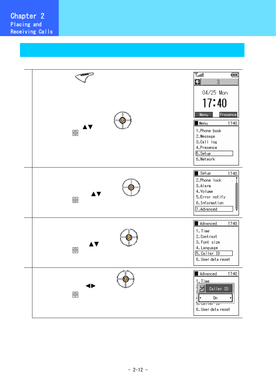 Various operation methods, Chapter 2, Caller id | Hitachi 5000 User Manual | Page 32 / 132