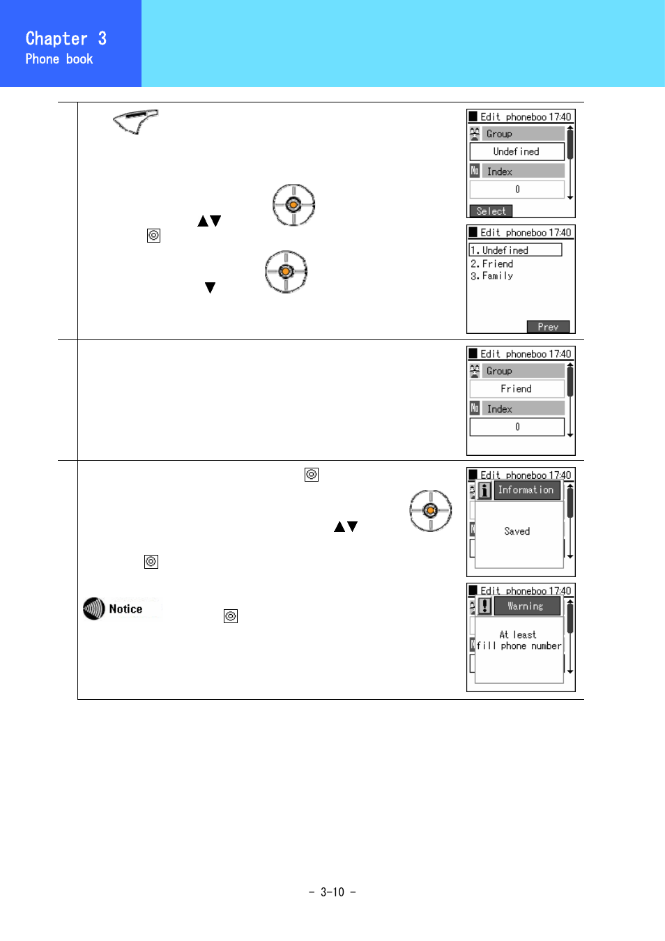 Phone book editing, Chapter 3 | Hitachi 5000 User Manual | Page 48 / 132