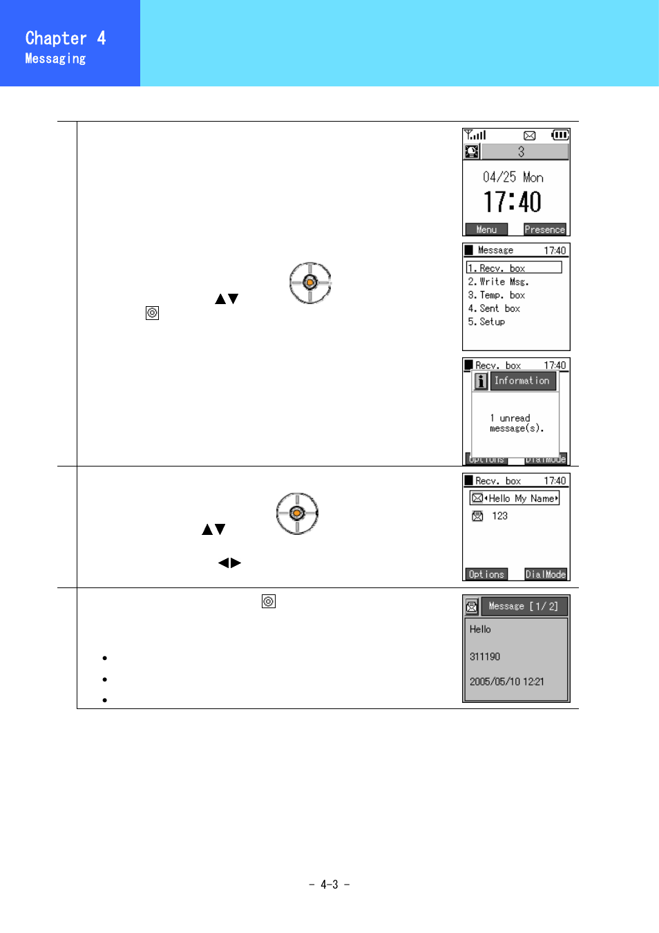 Inbox, Chapter 3, Chapter 4 | Hitachi 5000 User Manual | Page 56 / 132