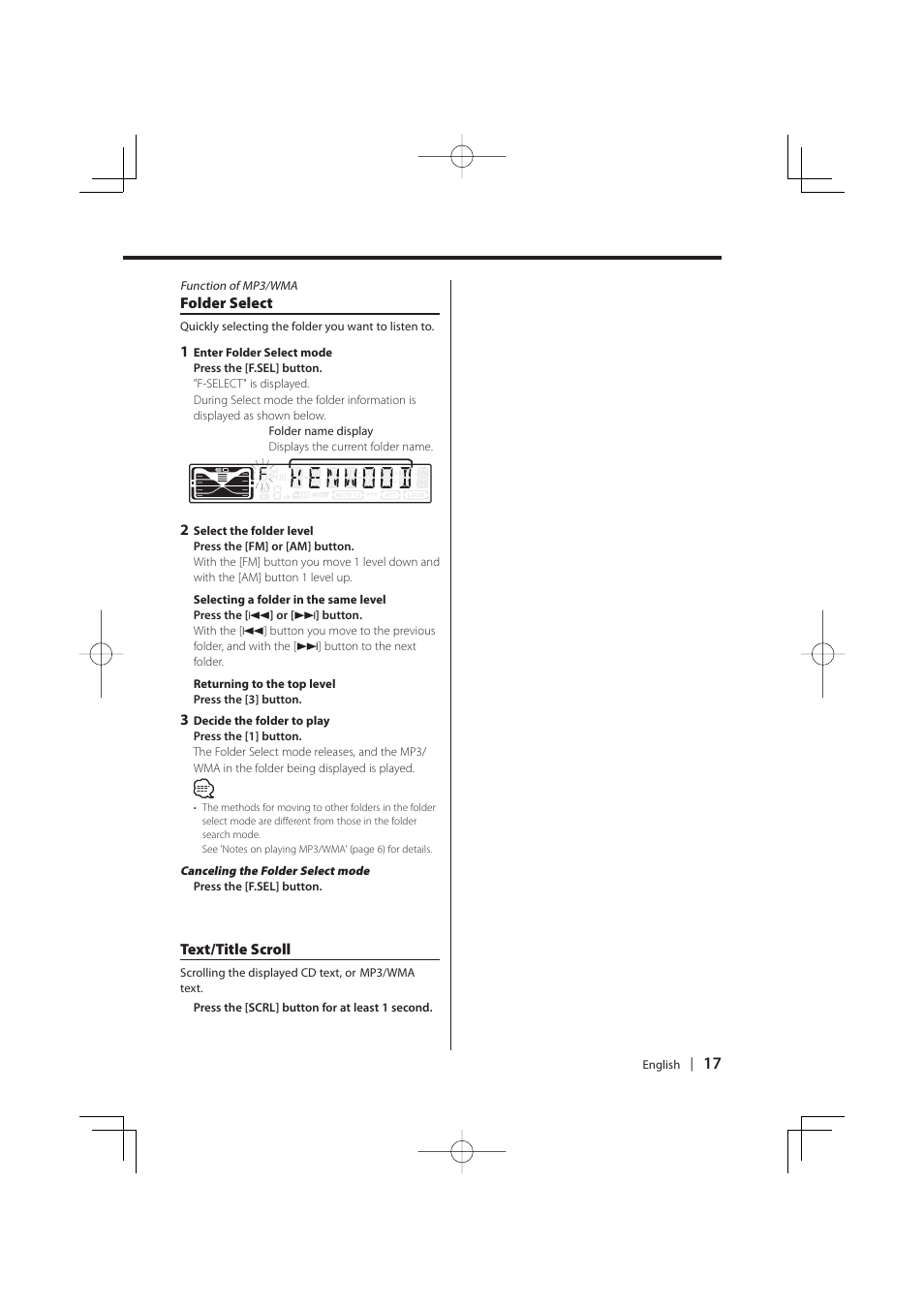 Kenwood KDC-W427 User Manual | Page 17 / 88