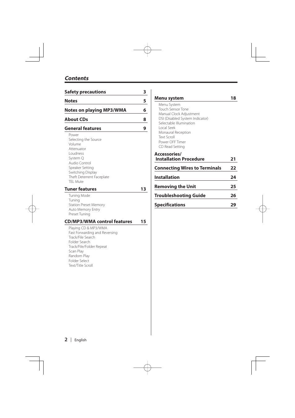 Kenwood KDC-W427 User Manual | Page 2 / 88