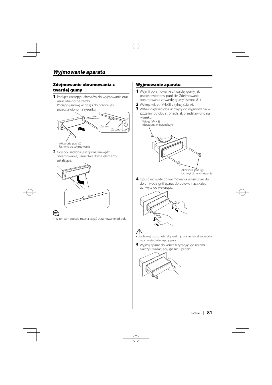 Wyjmowanie aparatu | Kenwood KDC-W427 User Manual | Page 81 / 88