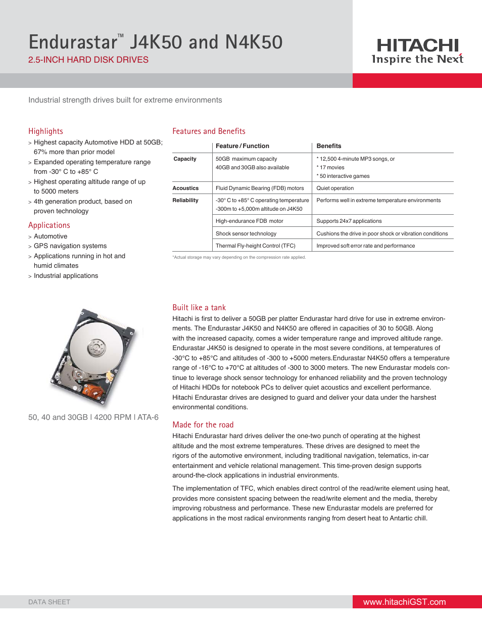 Hitachi J4K50 User Manual | 2 pages