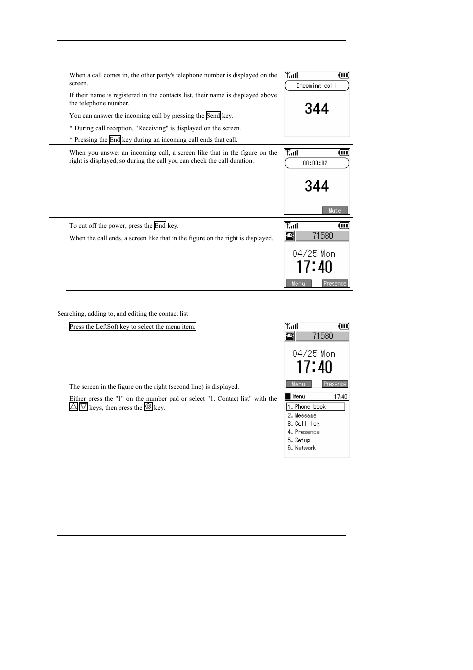 Contact list, Ontact list | Hitachi WIRELESSIP TD61-2472A User Manual | Page 11 / 88
