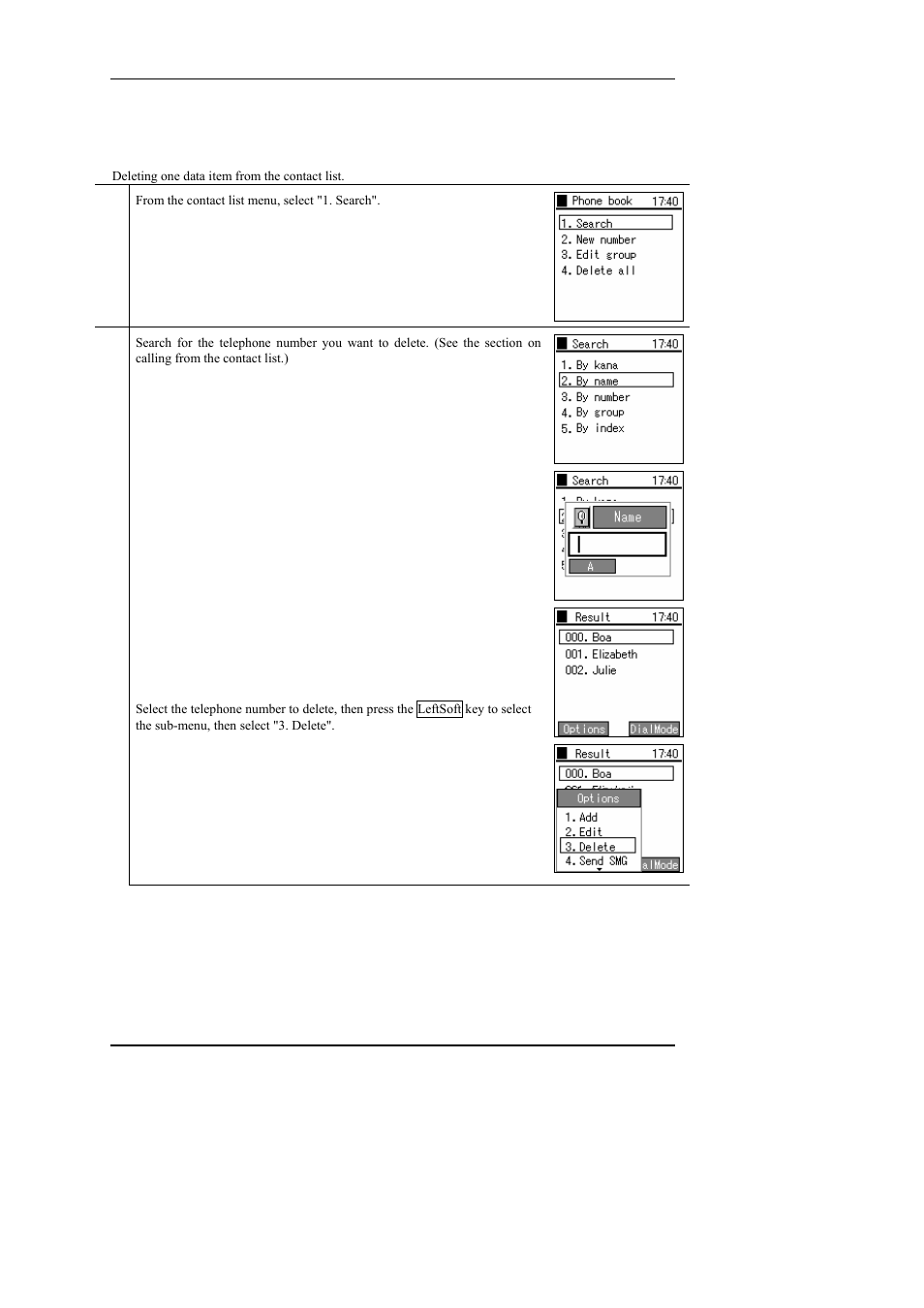 4 erase one item from contact list, Erase one item from contact list | Hitachi WIRELESSIP TD61-2472A User Manual | Page 21 / 88