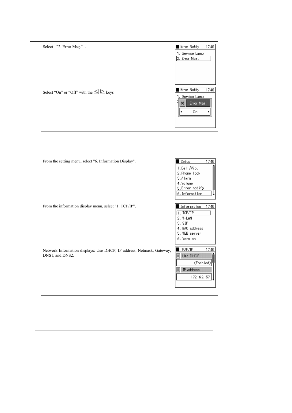 6 information display, Information display | Hitachi WIRELESSIP TD61-2472A User Manual | Page 60 / 88