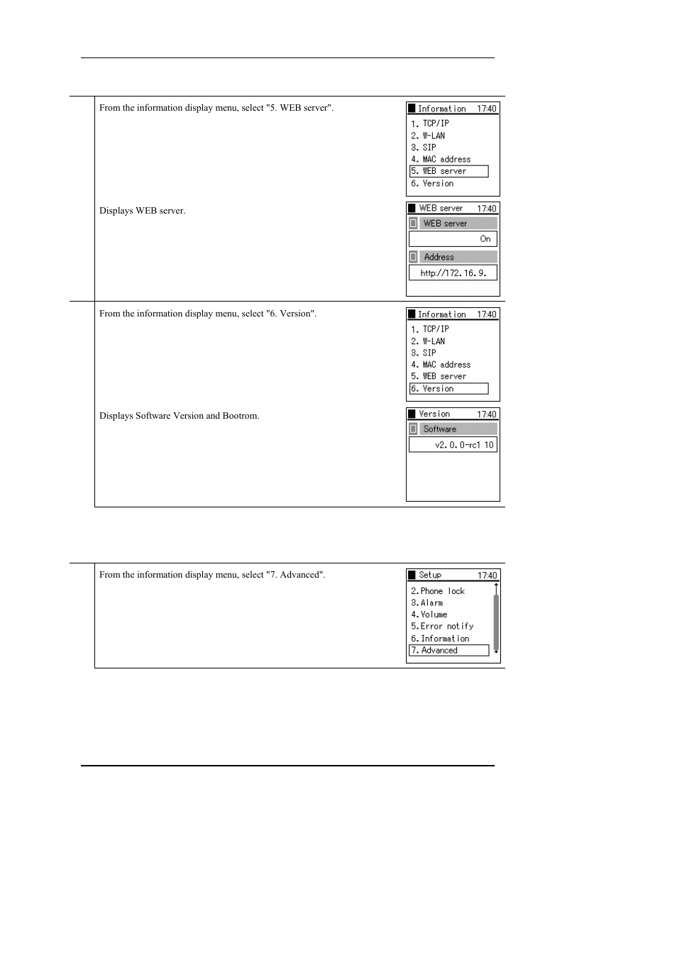 7 advanced, Advanced | Hitachi WIRELESSIP TD61-2472A User Manual | Page 62 / 88