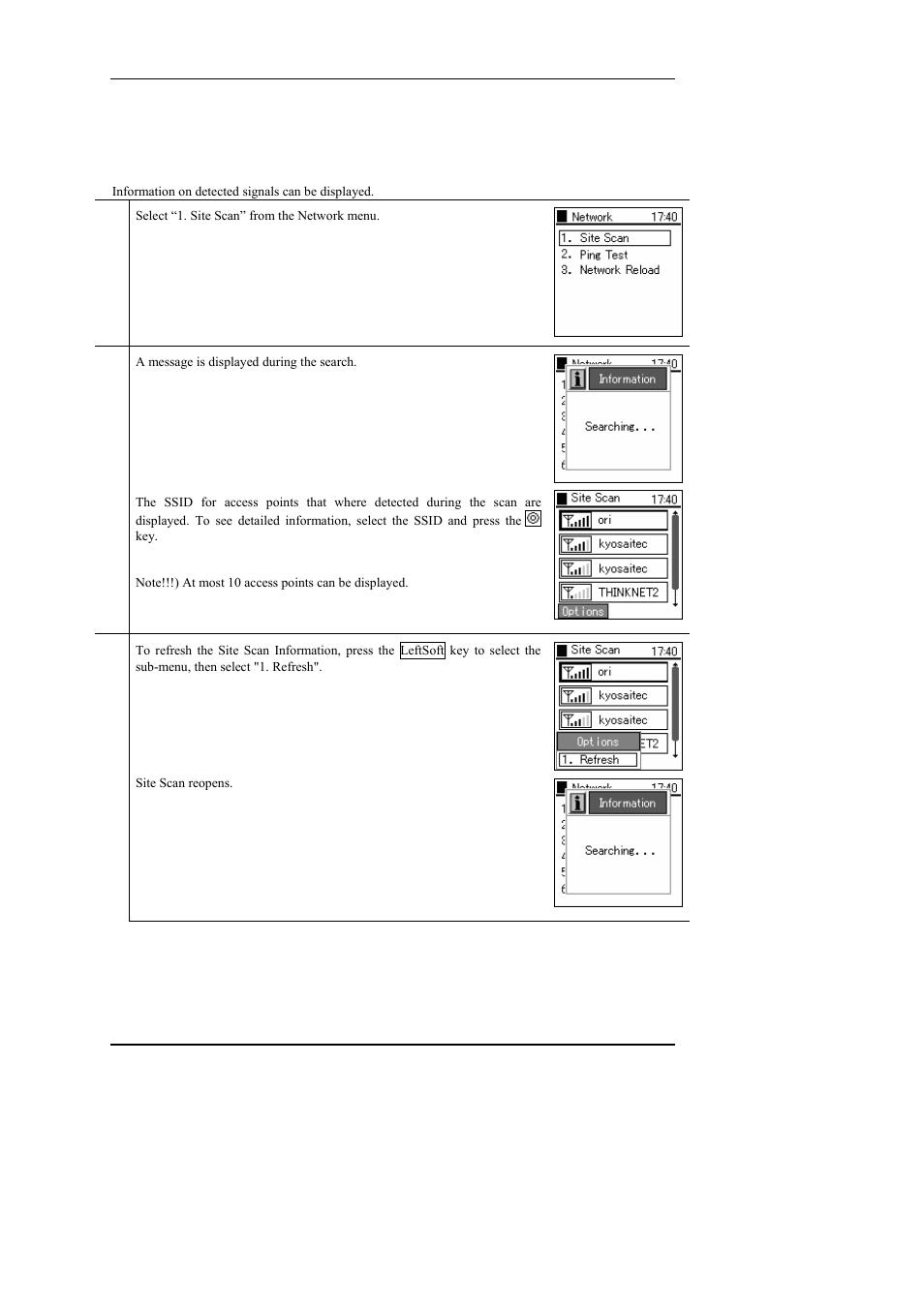 1 site scan, Etwork | Hitachi WIRELESSIP TD61-2472A User Manual | Page 71 / 88