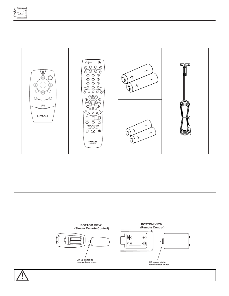 Accessories, Bottom view | Hitachi 65TWX20B User Manual | Page 4 / 72