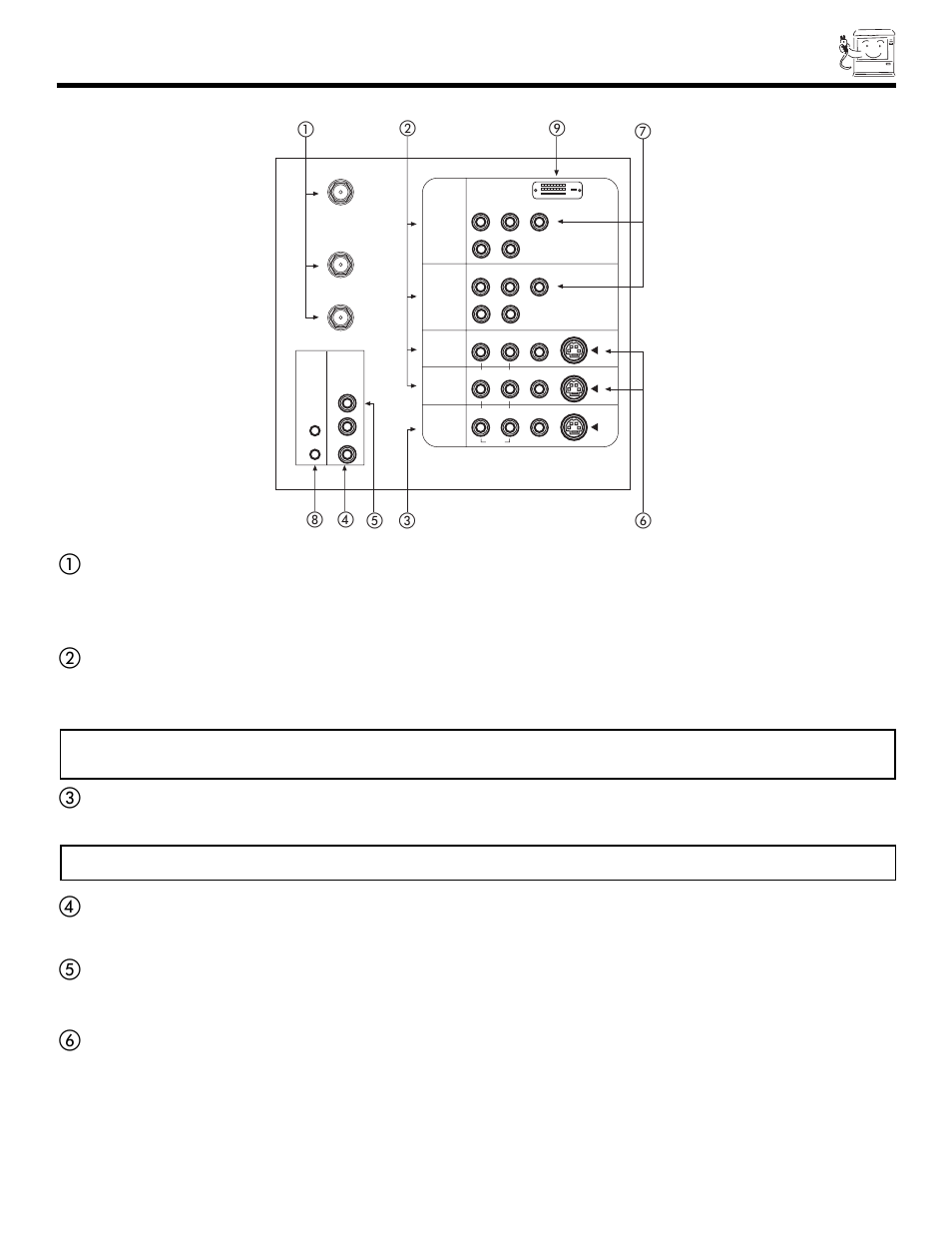 Rear panel jacks, ባቤ ቢ, ቩቧ ቨ ቪ ቦ | Hitachi 65TWX20B User Manual | Page 9 / 72