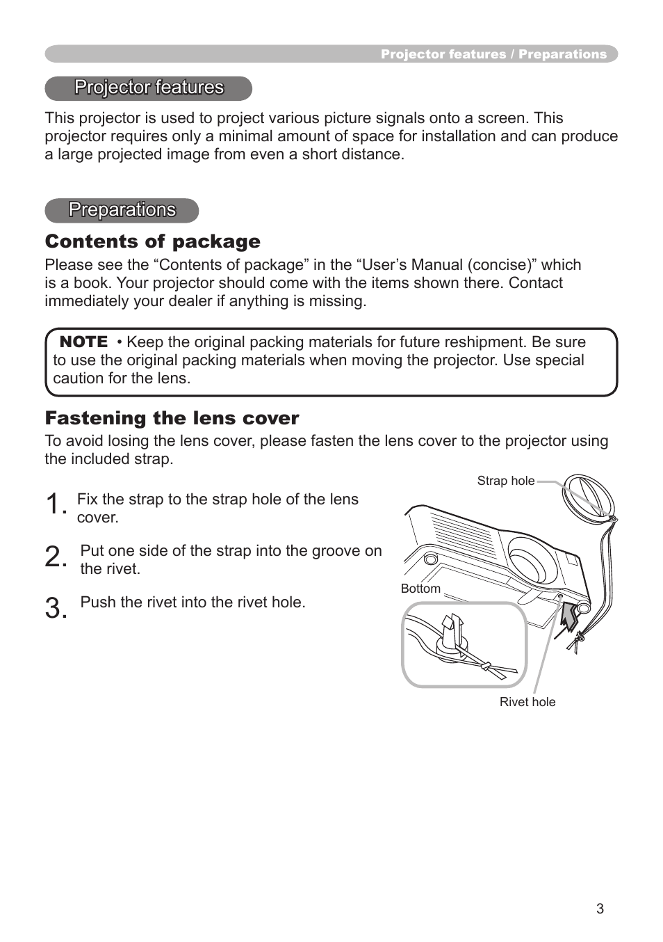 Hitachi CP-X505 User Manual | Page 3 / 69