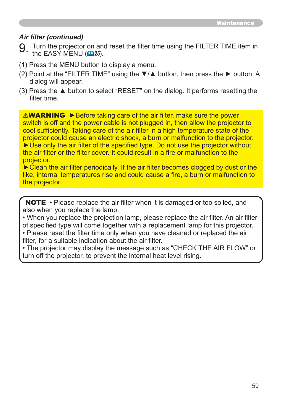 Hitachi CP-X505 User Manual | Page 59 / 69