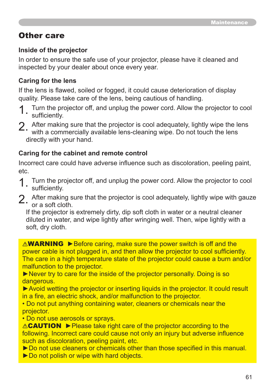 Hitachi CP-X505 User Manual | Page 61 / 69