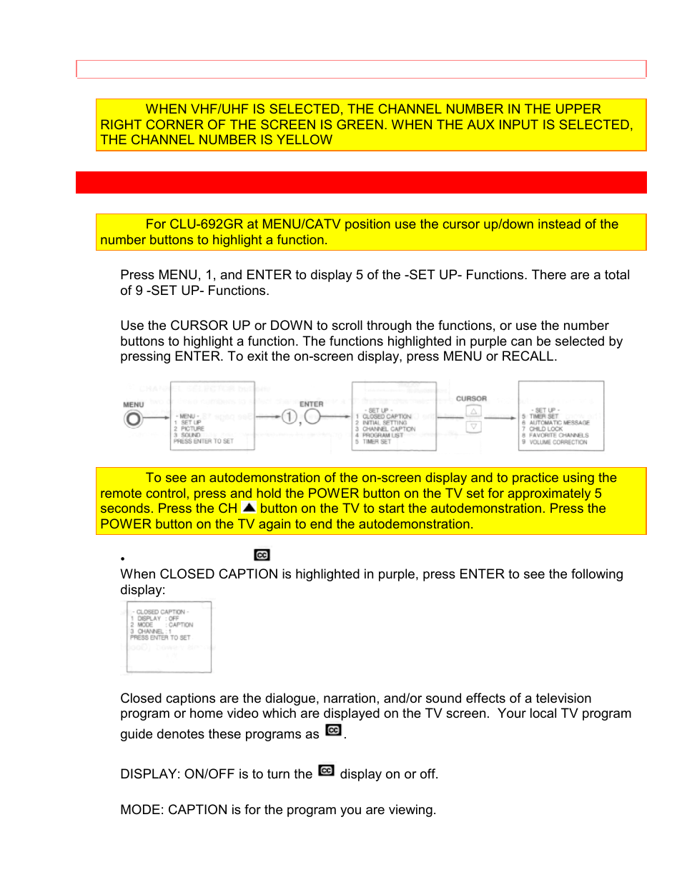 Set up- functions | Hitachi 35TX59K User Manual | Page 27 / 58
