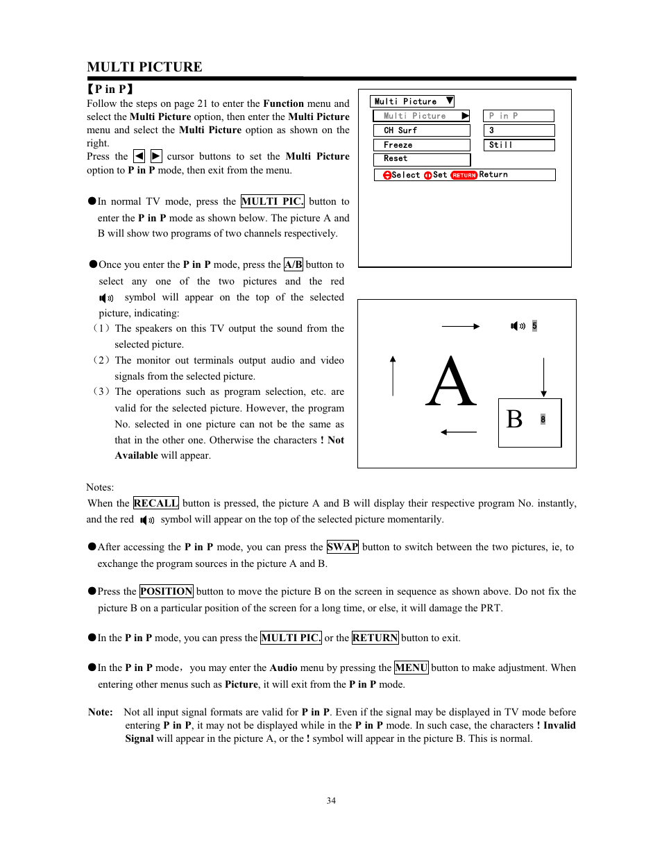 Multi picture | Hitachi C43-FL9000 User Manual | Page 34 / 54
