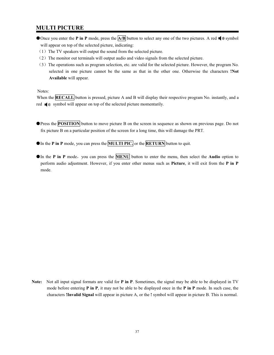 Multi picture | Hitachi C43-FL9000 User Manual | Page 37 / 54