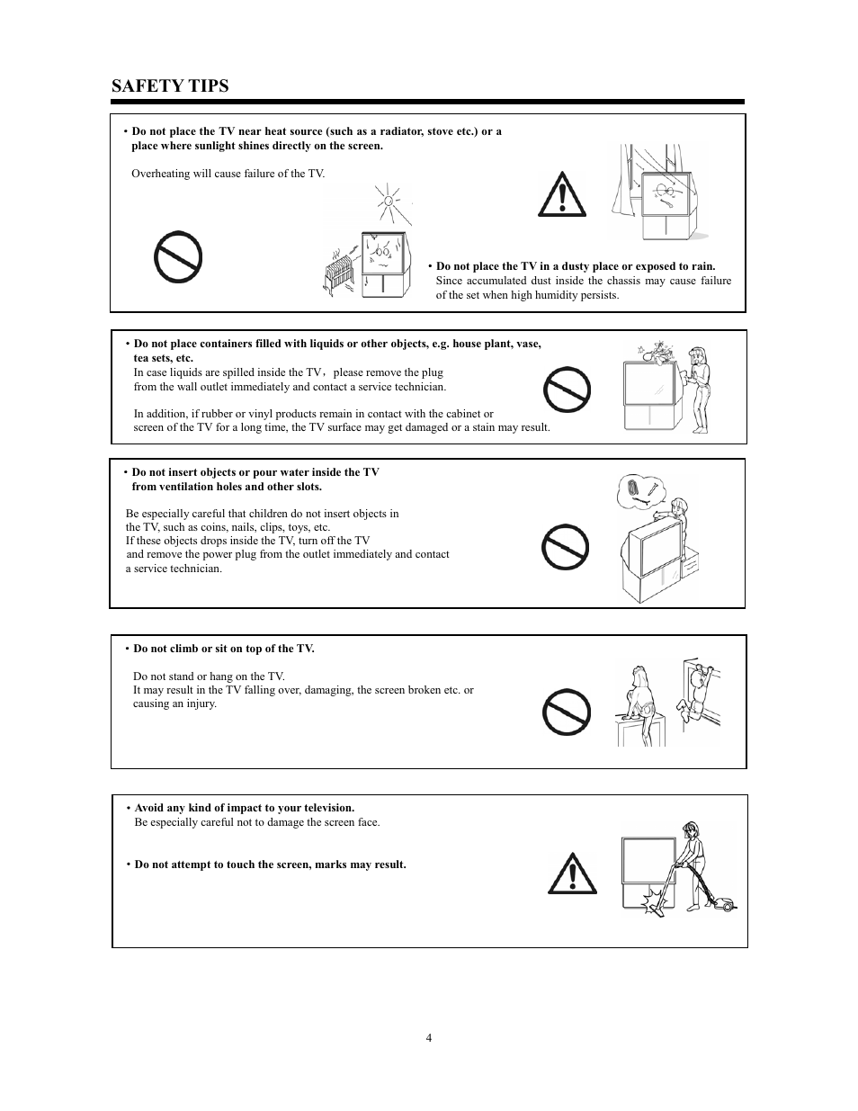 Safety tips | Hitachi C43-FL9000 User Manual | Page 4 / 54