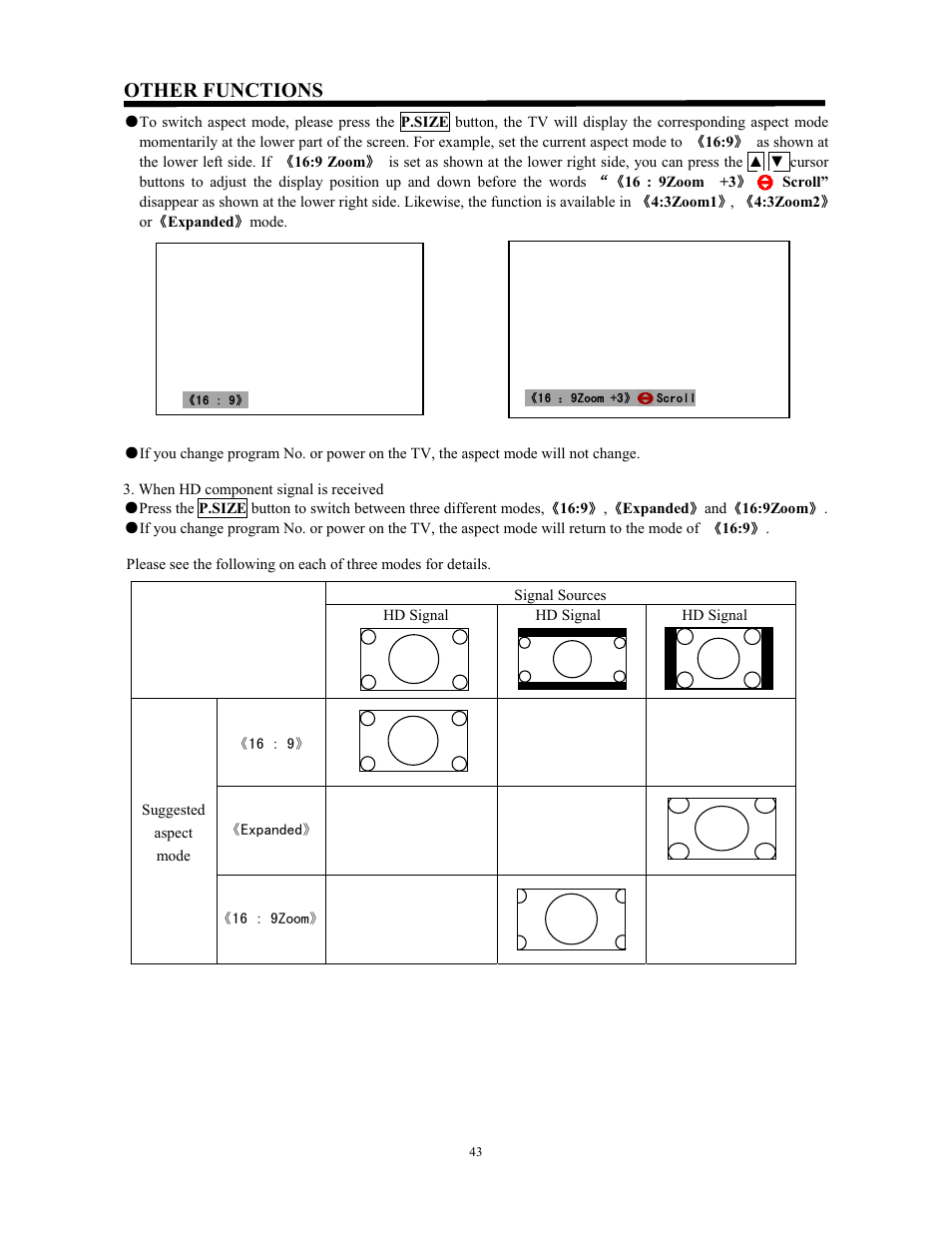 Other functions | Hitachi C43-FL9000 User Manual | Page 43 / 54