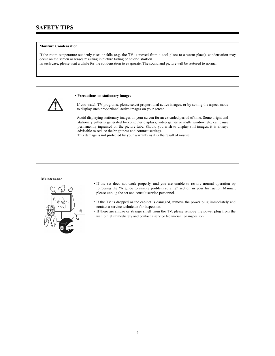 Safety tips | Hitachi C43-FL9000 User Manual | Page 6 / 54