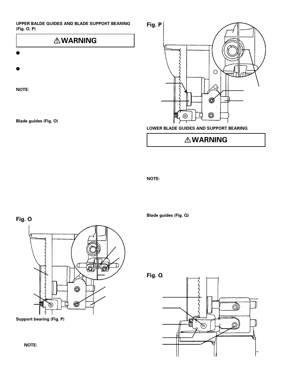 Warning, Fig. o, Fig. p | Fig. q | Hitachi CB 13F User Manual | Page 16 / 28